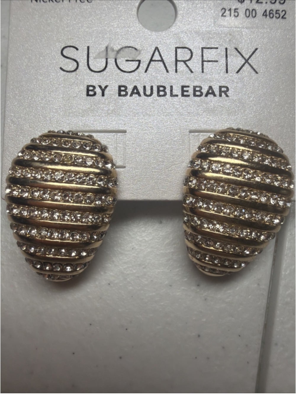 SUGARFIX by BaubleBar Gold and Crystal Oval Statement Stud Earrings - Gold